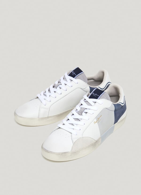 Pepe Jeans Zapatillas Piel Con Detalles En Ante