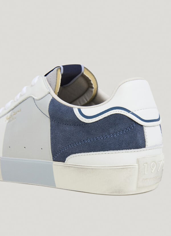 Pepe Jeans Zapatillas Piel Con Detalles En Ante