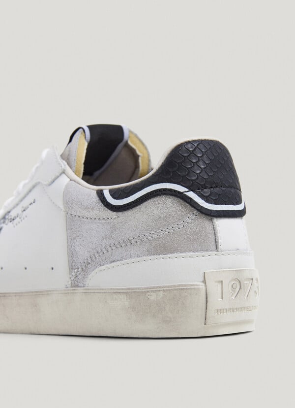 Pepe Jeans Zapatillas Piel Con Detalles Glitter