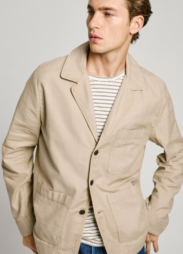 Pepe Jeans Sobrecamisa Bolsillos Parche Fit Regular