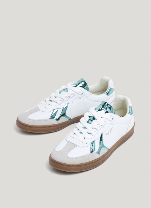 Pepe Jeans Zapatillas Piel Con Detalles En Ante - Ball