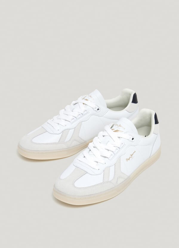 Pepe Jeans Zapatillas Piel Con Detalles En Ante - Ball