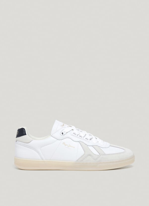 Pepe Jeans zapatillas piel con detalles en ante - ball