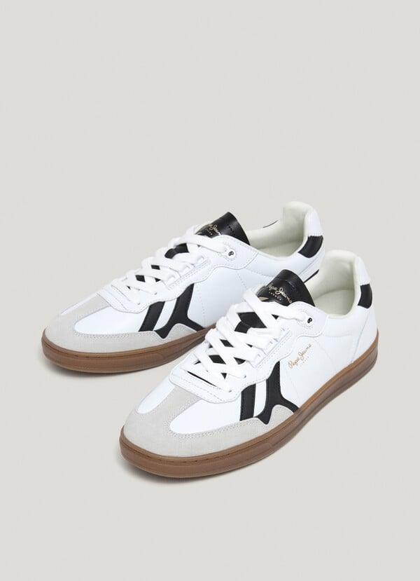 Pepe Jeans Zapatillas Piel Con Detalles En Ante - Ball