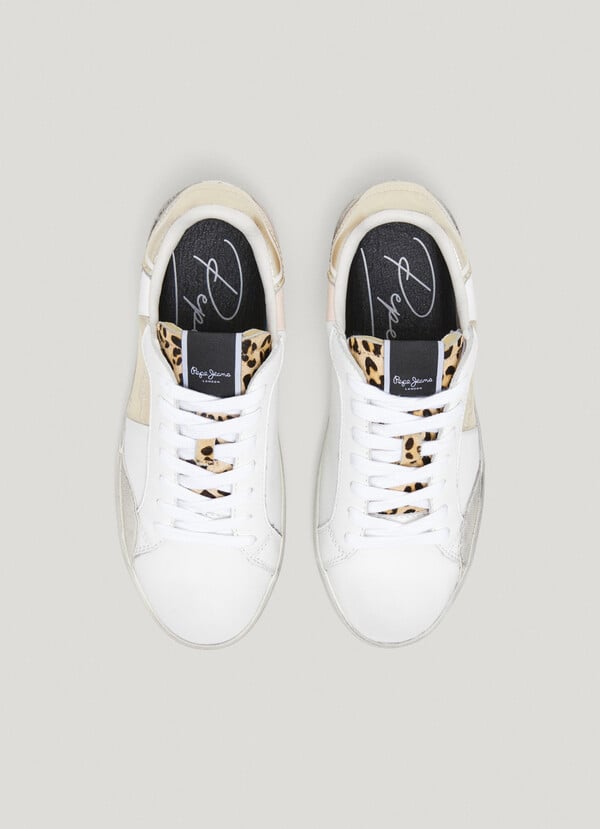 Pepe Jeans Zapatillas Piel Con Detalles Metalizados