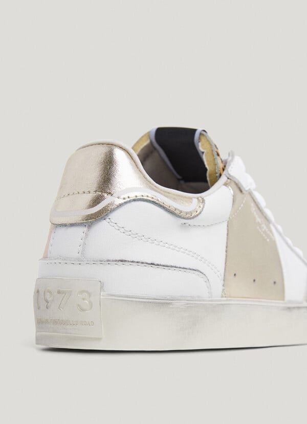 Pepe Jeans Zapatillas Piel Con Detalles Metalizados