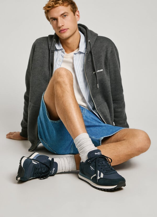Pepe Jeans zapatillas running con detalles en ante - brit