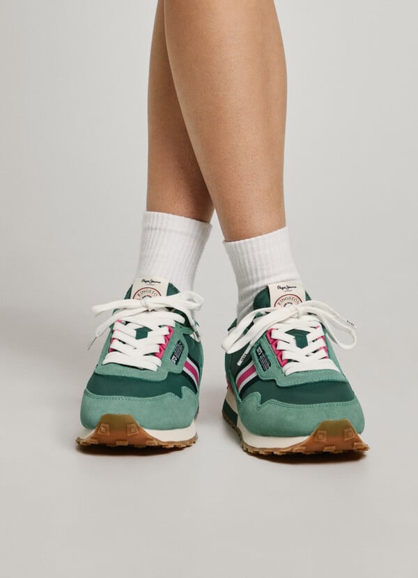 Pepe Jeans zapatillas running con detalles en ante - kingston