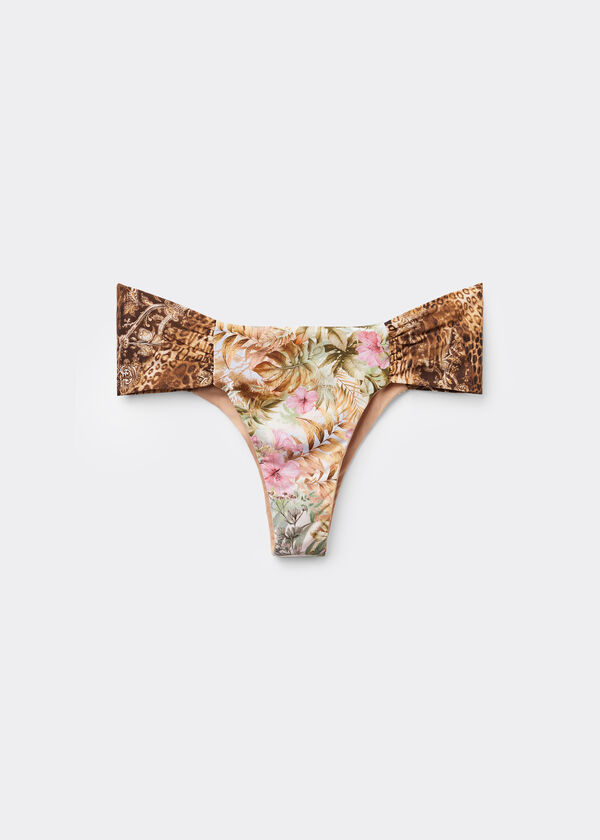 Calzedonia Braguita Bikini Brasileña Drapeado Bikini Wild Tropics