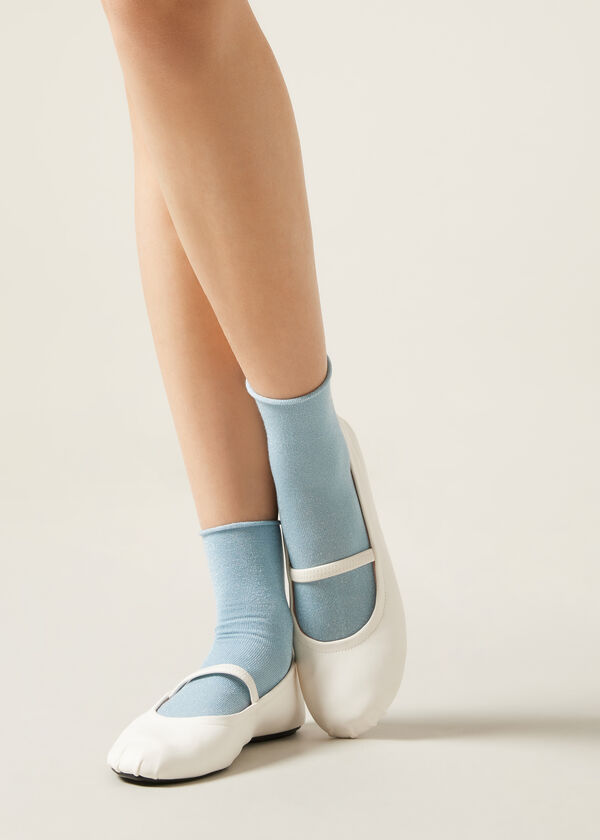 Calzedonia Calcetín Con Purpurina Brillante En Algodón