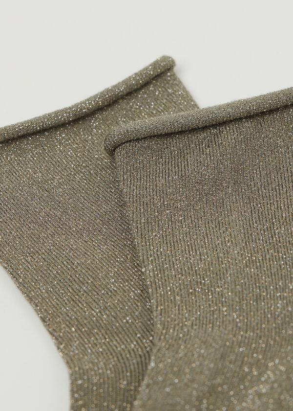 Calzedonia Calcetín Con Purpurina Brillante En Algodón