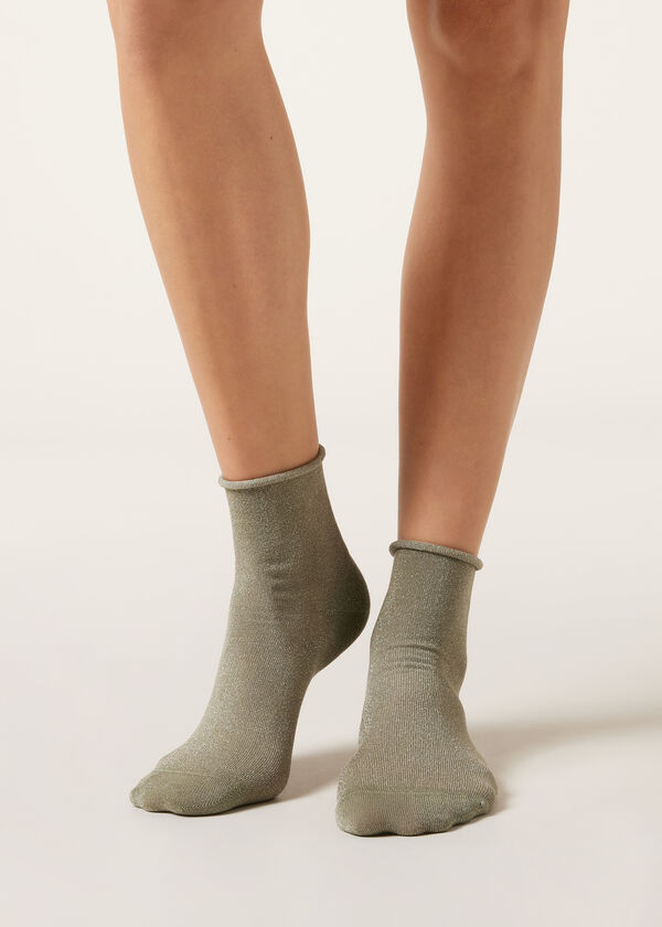 Calzedonia Calcetín con purpurina brillante en algodón