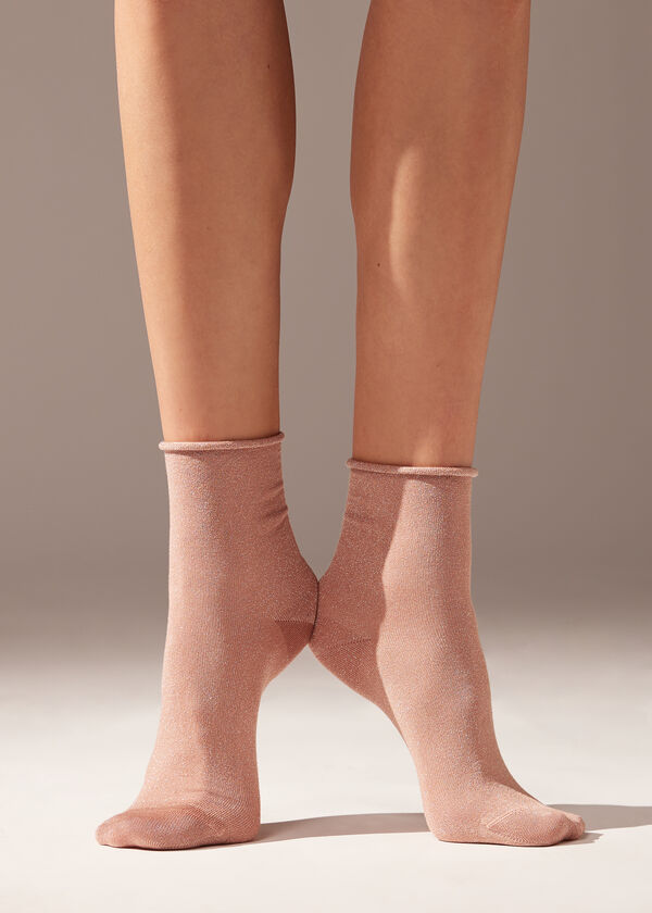 Calzedonia Calcetín con purpurina brillante en algodón