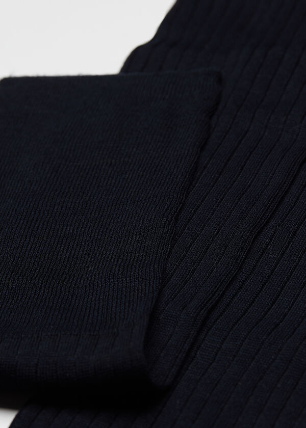 Calzedonia Calcetín Largo De Hilo De Escocia De Canalé Para Hombre