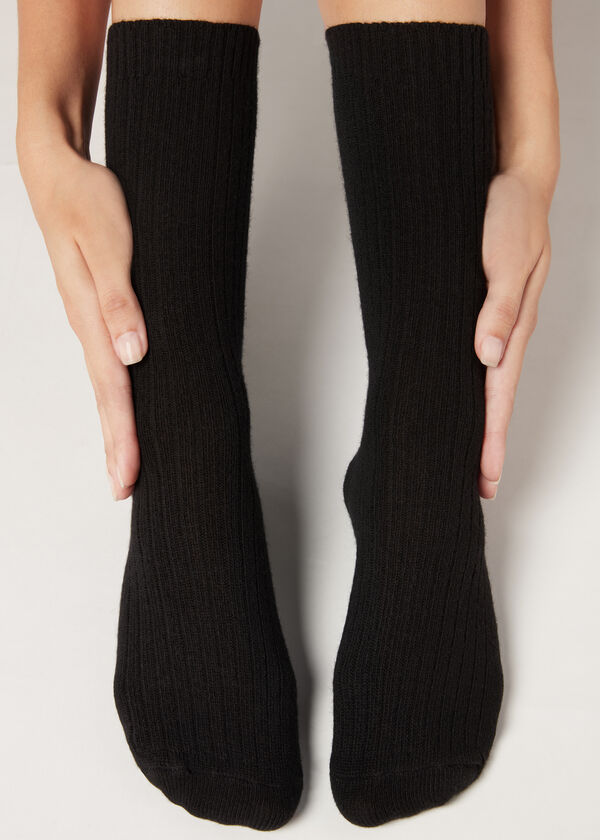 Calzedonia Calcetines Cortos Acanalados con Lana y cashmere
