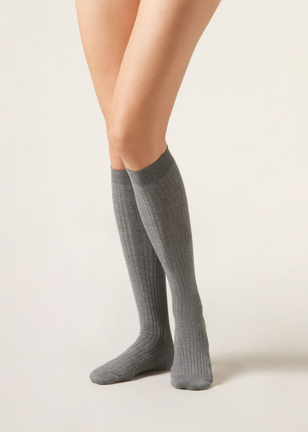 Calzedonia Calcetines Largos en Cachemira Acanalada