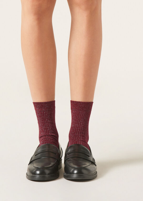 Calzedonia Calcetines Algodón Con Canalé Y Glitter