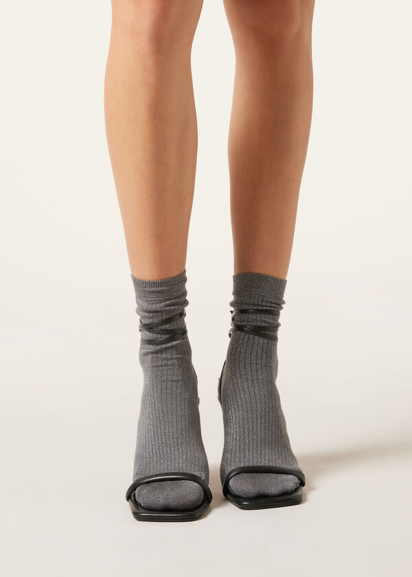 Calzedonia Calcetines Algodón Con Canalé Y Glitter