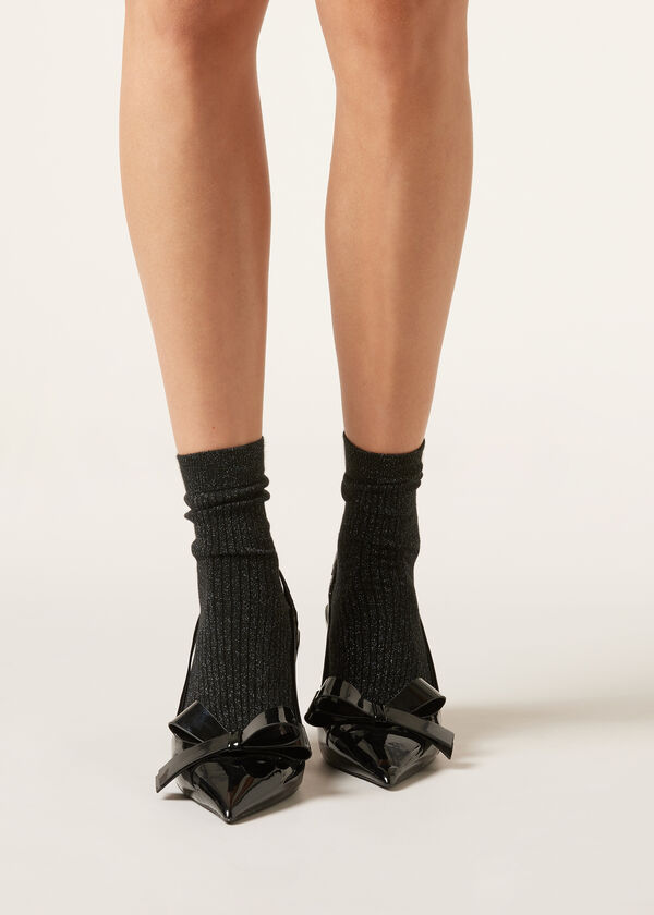 Calzedonia Calcetines Algodón Con Canalé Y Glitter