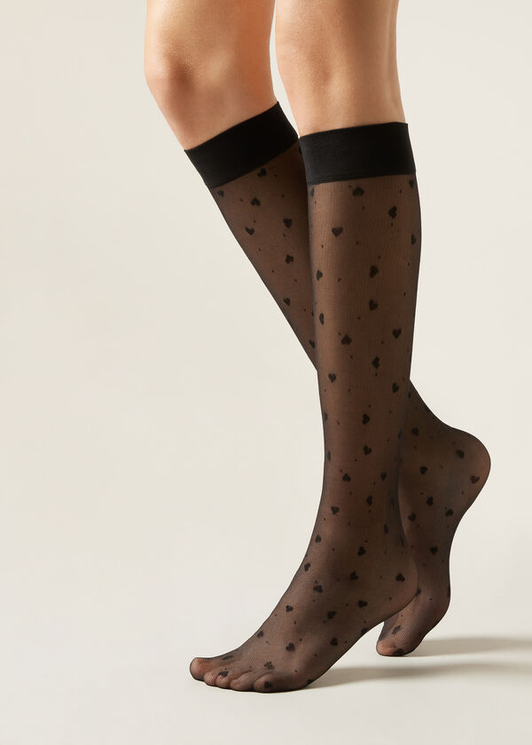 Calzedonia Calcetines Corazones y Lunares