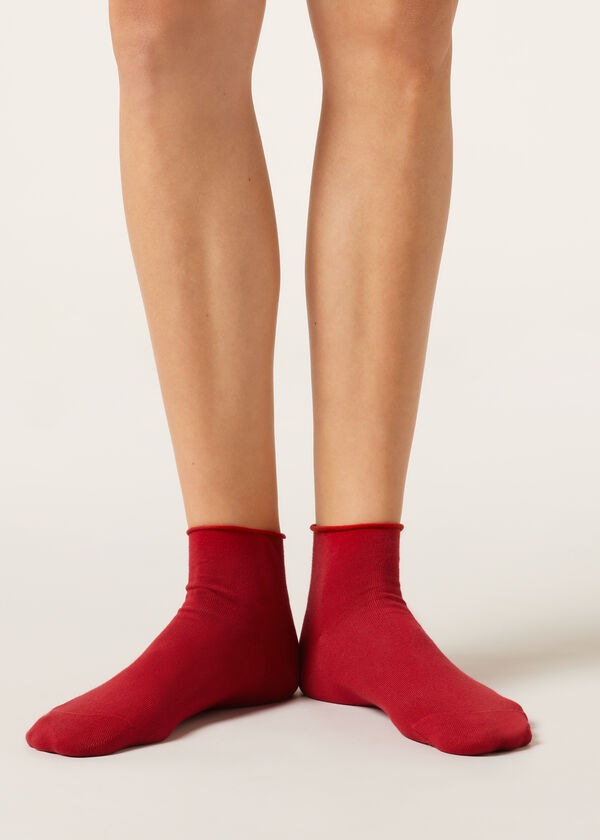 Calzedonia Calcetines Cortos de Algodón Sin Puño