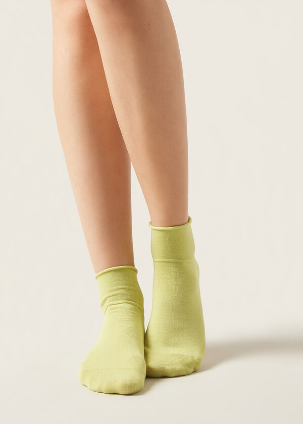 Calzedonia Calcetines Cortos de Algodón Sin Puño