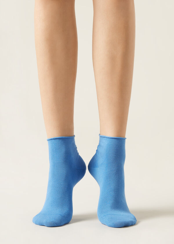 Calzedonia Calcetines Cortos de Algodón Sin Puño
