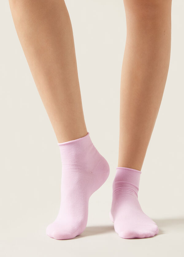 Calzedonia Calcetines Cortos de Algodón Sin Puño