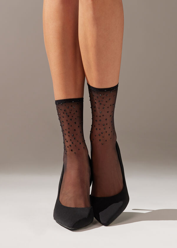 Calzedonia Calcetines Cortos Lycra Con Strass
