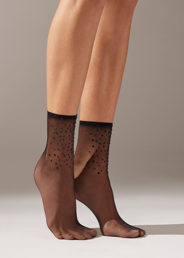Calzedonia Calcetines Cortos Lycra Con Strass