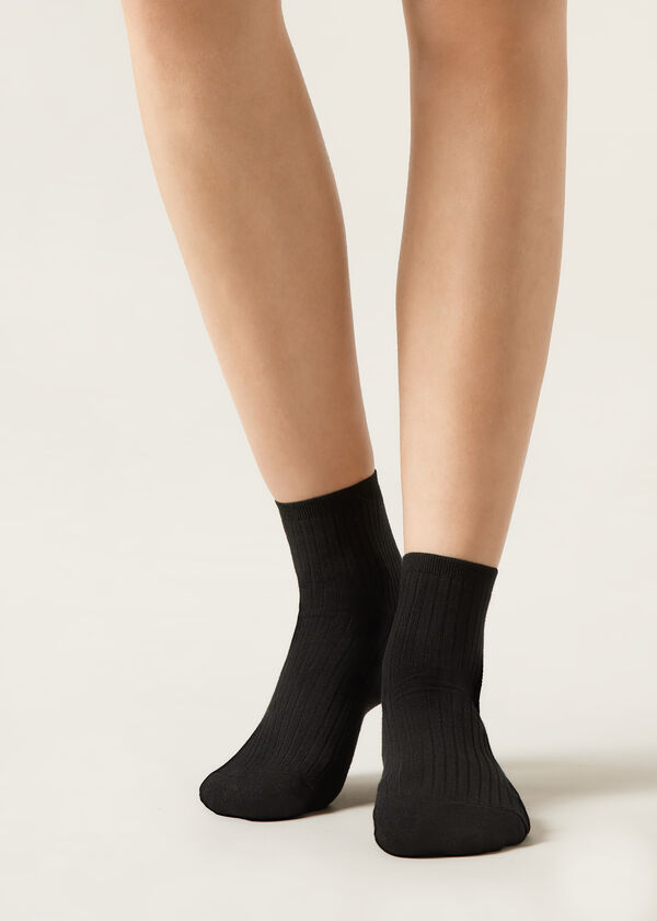 Calzedonia Calcetines de canalé cortos para mujer