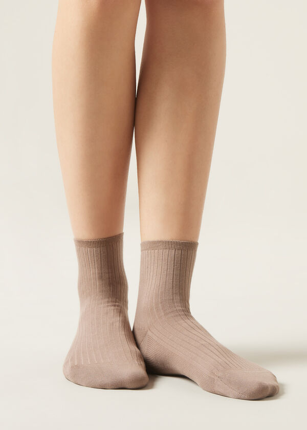 Calzedonia Calcetines de canalé cortos para mujer