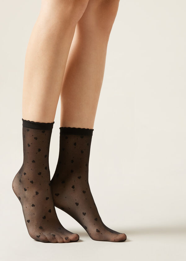 Calzedonia Calcetines Motivo Corazones y Lunares