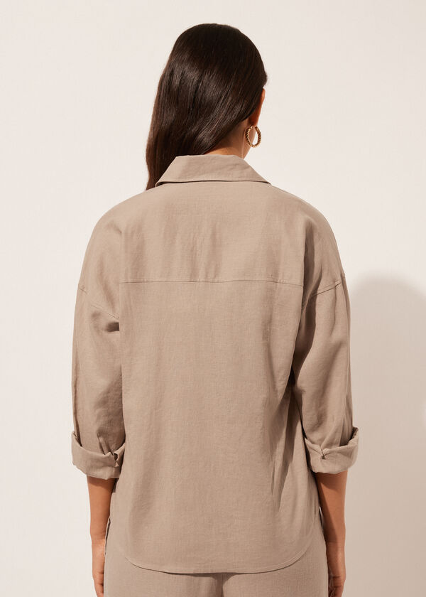 Calzedonia Camisa Corta Lino Y Viscosa