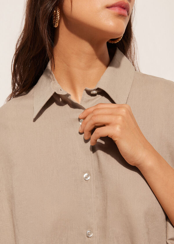 Calzedonia Camisa Corta Lino Y Viscosa