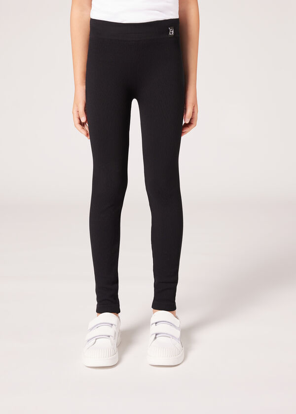Calzedonia Legging de canalé sin costuras de niña
