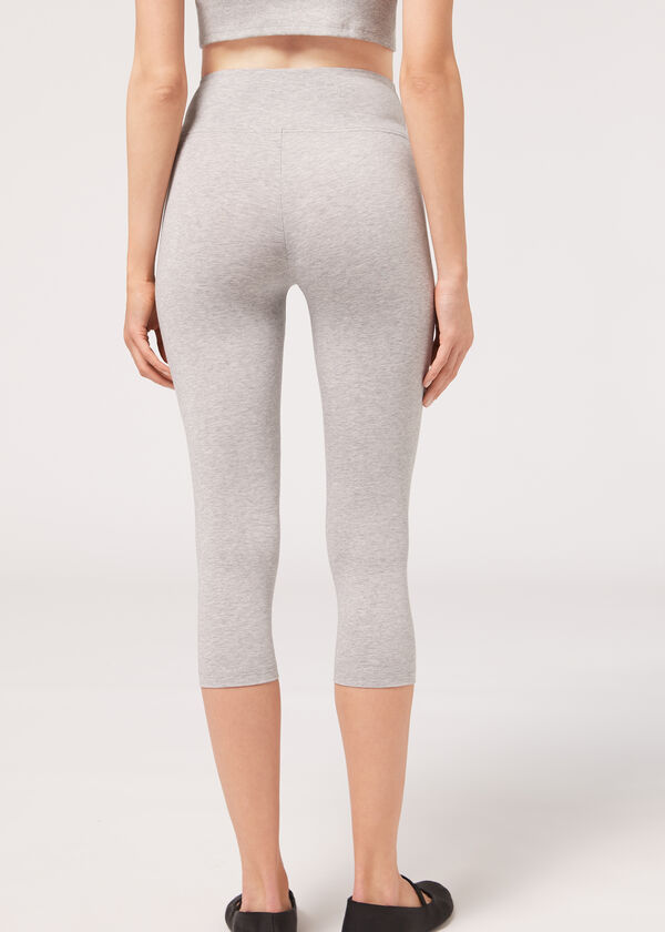Calzedonia Leggings Capri De Algodón Ligero