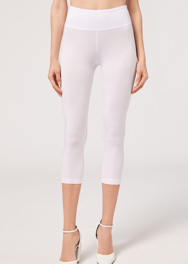 Calzedonia Leggings Capri De Algodón Ligero