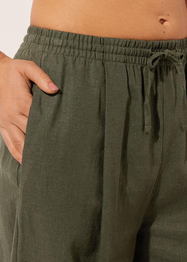 Calzedonia Pantalón Corto Palazzo Lino Y Viscosa
