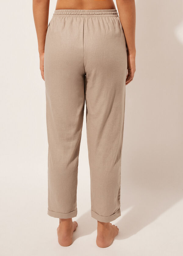 Calzedonia Pantalón Largo Lino Y Viscosa