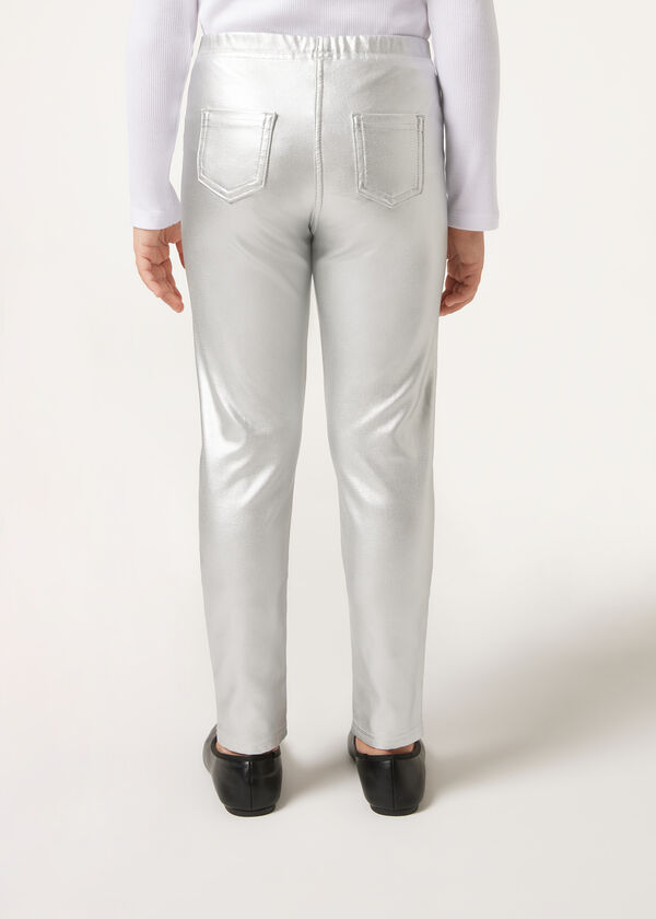 Calzedonia Pantalon Skinny Efecto Metalizado