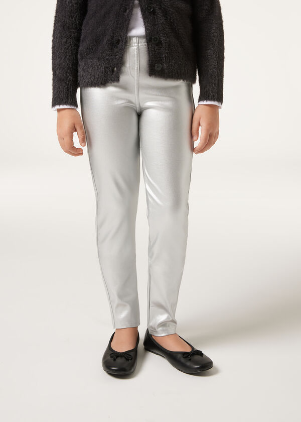 Calzedonia Pantalon Skinny Efecto Metalizado