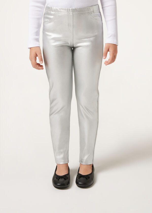 Calzedonia Pantalon Skinny Efecto Metalizado