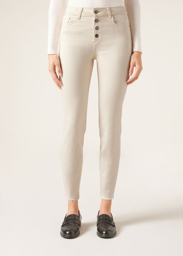 Calzedonia Pantalón Súper Skinny Detalle Botones