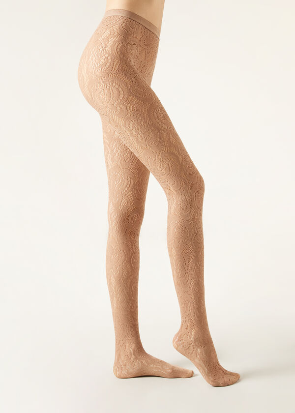 Calzedonia Pantis Rejilla Efecto Macramé