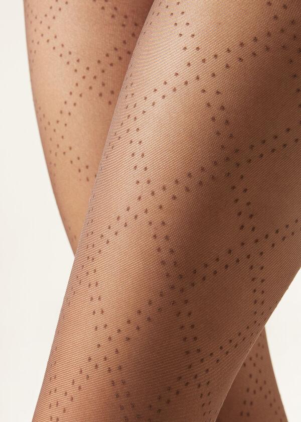 Calzedonia Pantis Transparentes Rombos Y Lunares