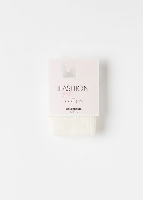 Calzedonia Panty Algodón Efecto Canalé