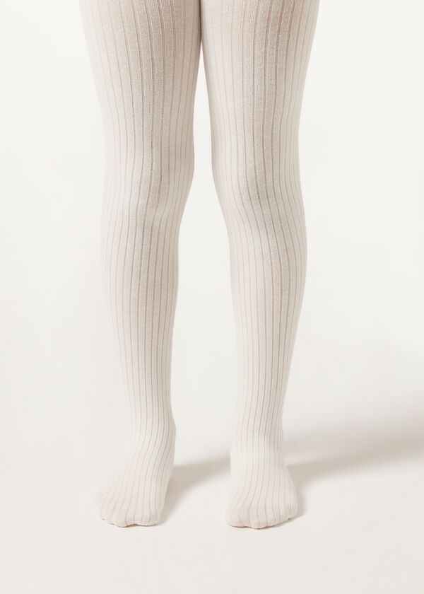 Calzedonia Panty Algodón Efecto Canalé