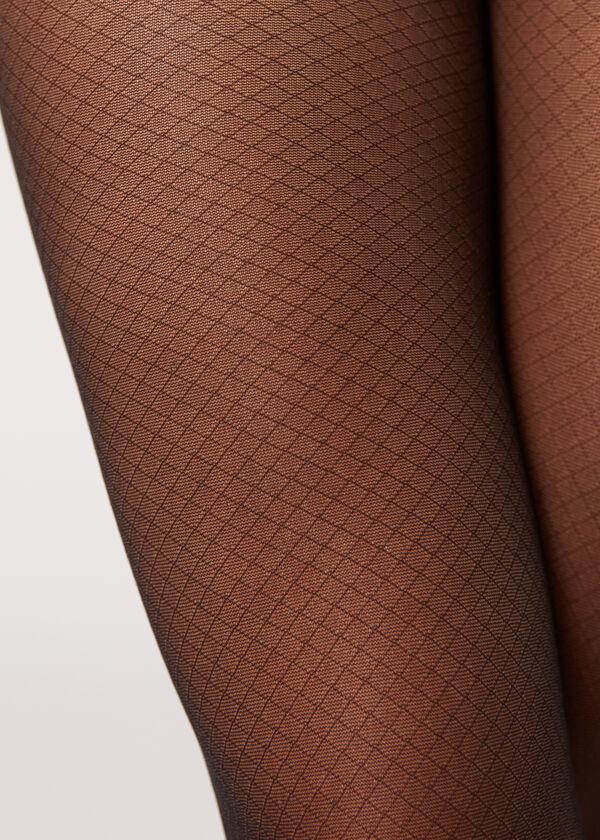 Calzedonia Panty Transparente Con Rombos Pequeños