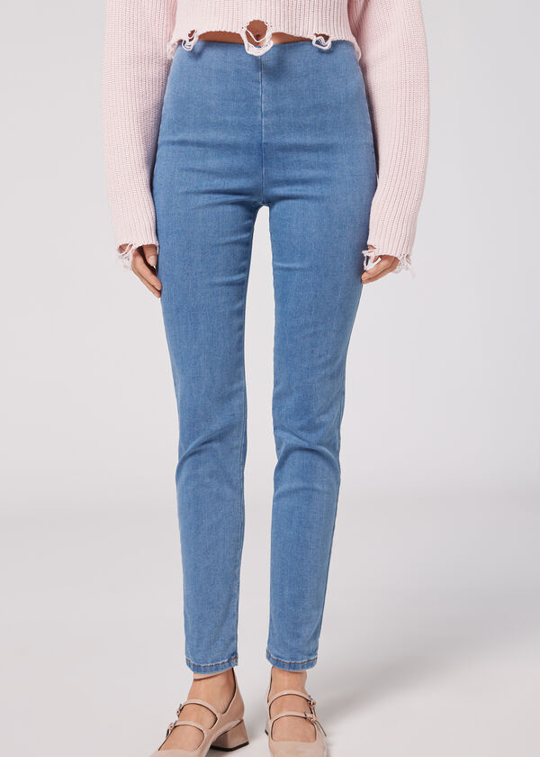 Calzedonia Leggings de Denim Skinny de Cintura Alta